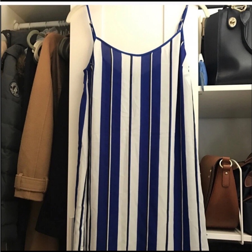 J. CREW DRESS BEACH COVER-UP BLUE/WHITE SIZE STRIPE XXS